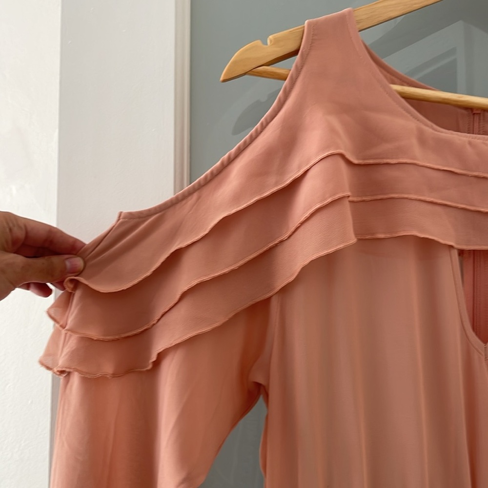 REHAB High-low ruffle peach dress - Picture 4 of 7